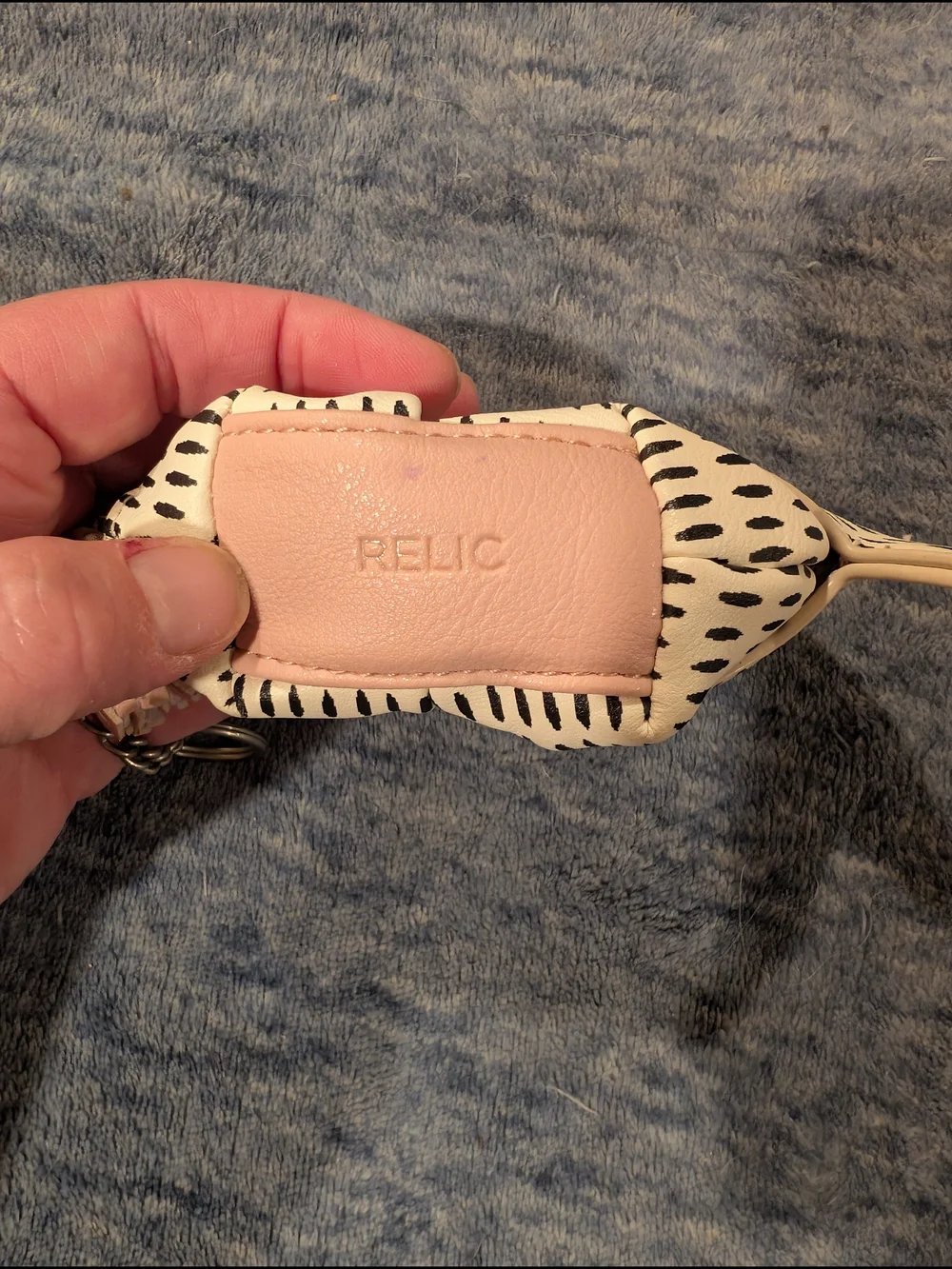 Relic Elephant Coin Pouch Keyring - White & Pink